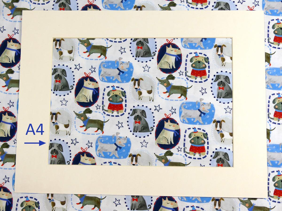 Patchworkstoff mit Hunden und Zicklein von Timeless Treasures A4 Ansicht